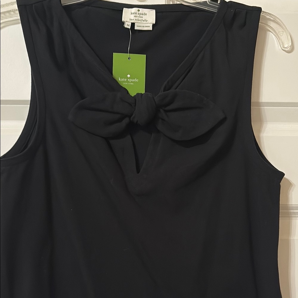 New Kate Spade Black Sleeveless Cotton Top